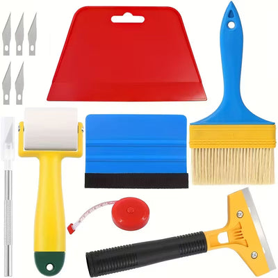  Va oferim o gama larga de scule, accesorii tapet sunt produse utilizate pentru a fixa si finisa tapetul pe pereti, precum adezivi, benzi de lipire, foarfeci speciale, role de spaclu, etc.