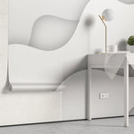 Tapet personalizat 3d cu forme abstracte albe cu efect 3d overlay white waves