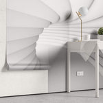 Tapet Personalizat 3D cu efect realist al unui tunel alb in perspectiva 3D - 3D TUNNEL