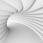Tapet Personalizat 3D cu efect realist al unui tunel alb in perspectiva 3D - 3D TUNNEL