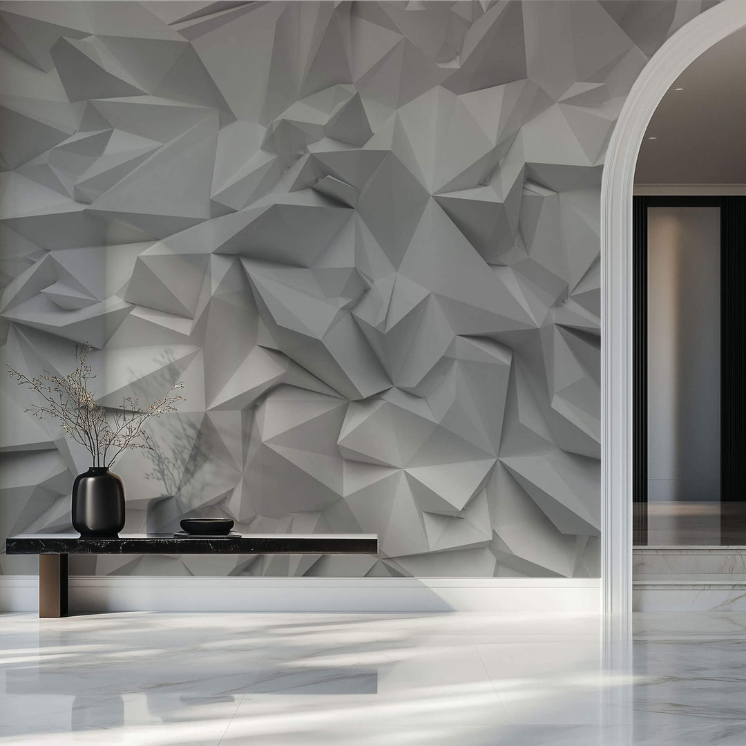 Tapet Personalizat 3D cu varfuri iesite in relief asemeni unor roci albe - WHITE ROCK