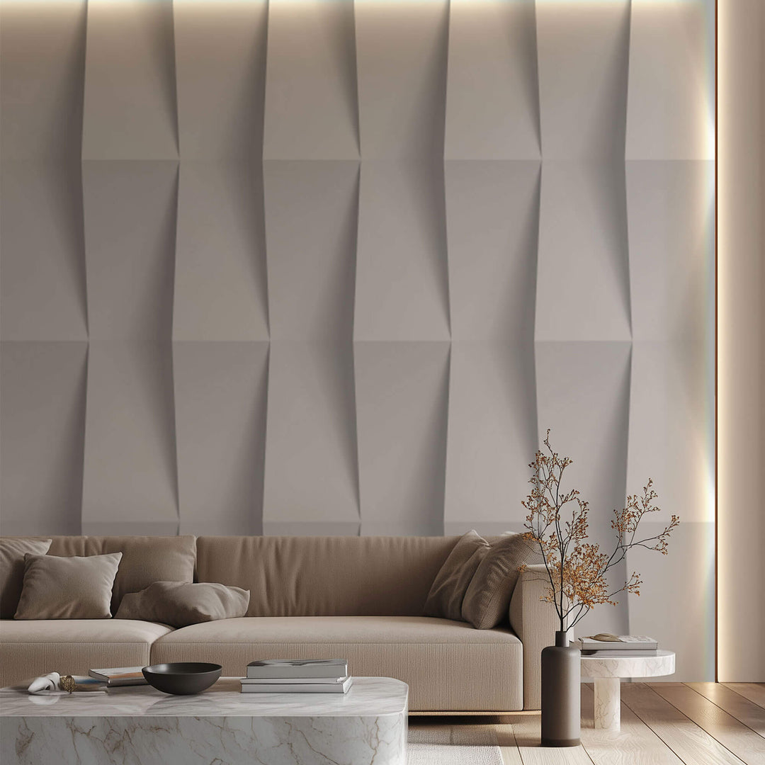 Tapet Personalizat 3D cu elemente iesite in relief redand un efect realist al unor coloane albe - 3D COLUMNS