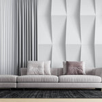 Tapet Personalizat 3D cu elemente iesite in relief redand un efect realist al unor coloane albe - 3D COLUMNS