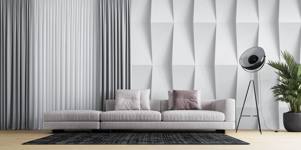 Tapet Personalizat 3D cu elemente iesite in relief redand un efect realist al unor coloane albe - 3D COLUMNS