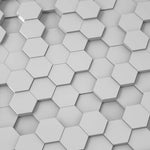 Tapet Personalizat 3D cu hexagoane iesite in relief in nuante de gri - GREY HEX