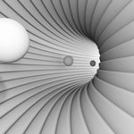 Tapet Personalizat 3D cu un tunel in viziune 3D si sfere plutind in departare - SPHERE VISION