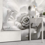 Tapet Personalizat 3D cu o floare din ipsos alb in relief - 3D PLASTER ROSE