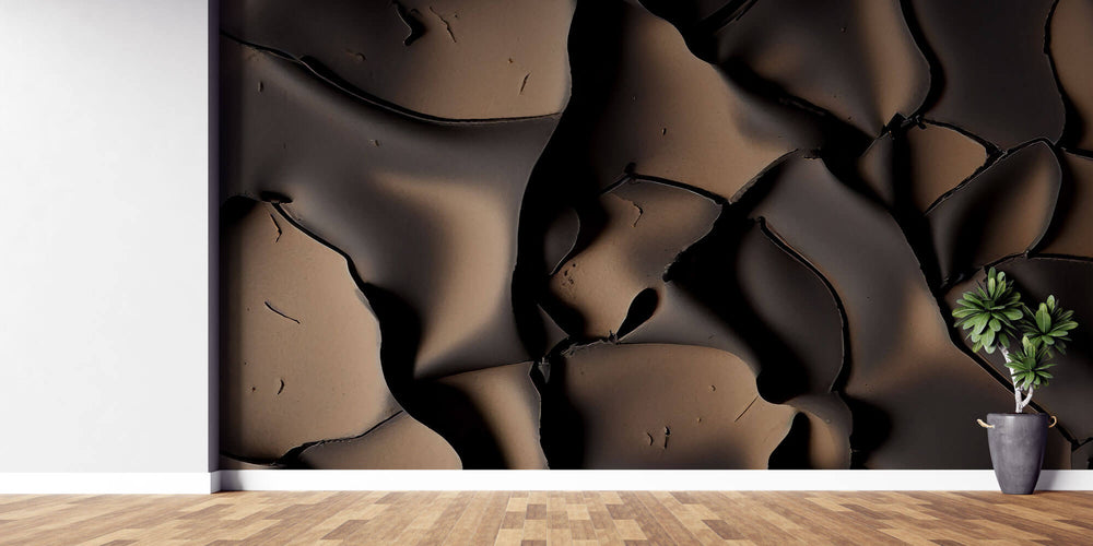 Tapet Personalizat 3D cu vopsea acrilica neagra cu umbre maronii - COCOA ACRYL