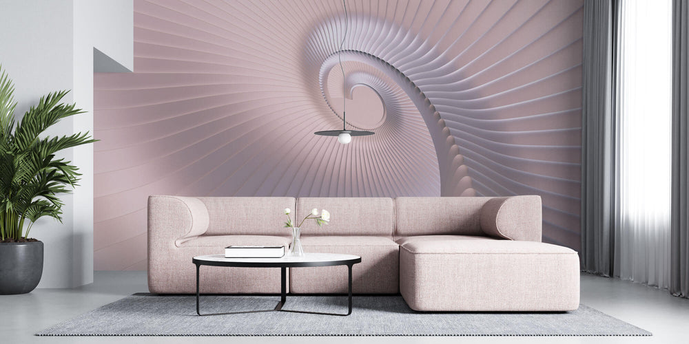 Tapet Personalizat 3D cu o spirala roz cu efect de departare 3D - PINK SPIRAL