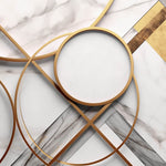 Tapet Personalizat 3D cu inele aurii si marmura alba - GOLD METALIC MARBLE