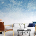 Tapet personalizat watercolor cu design abstract in nuante de albastru si alb abstract blue