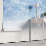 Tapet personalizat watercolor cu design abstract in nuante de albastru si alb abstract blue