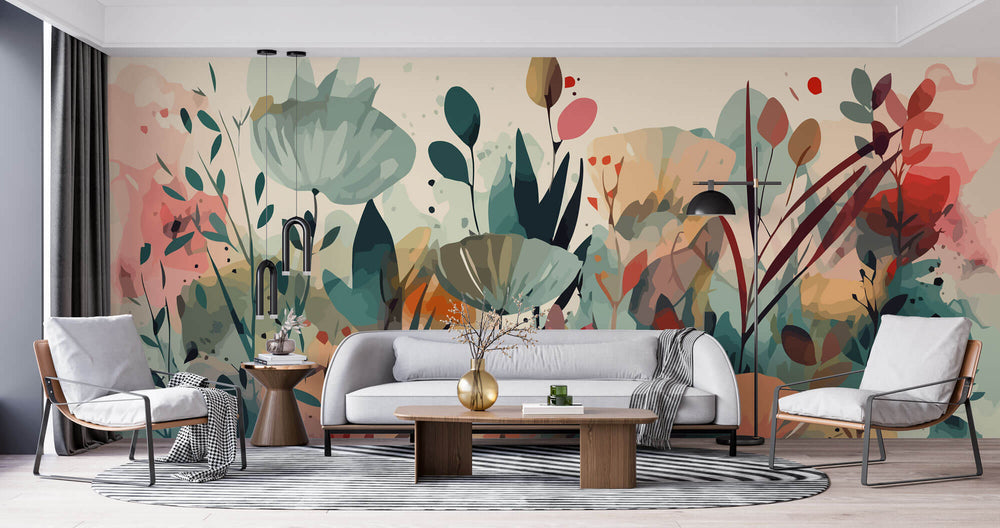 Tapet Personalizat Watercolor cu plante in arta digitala - DIGITAL WATERCOLOR