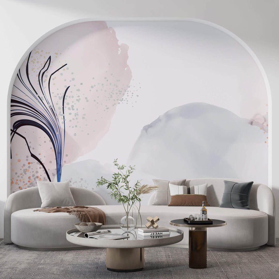 Tapet Personalizat Watercolor cu design simplu in nuante de roz pudrat - MINIMALIST WATERCOLOR