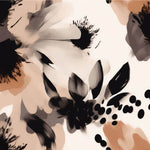 Tapet Personalizat Watercolor cu model floral in nuante maronii - EARTHY WATERCOLOR