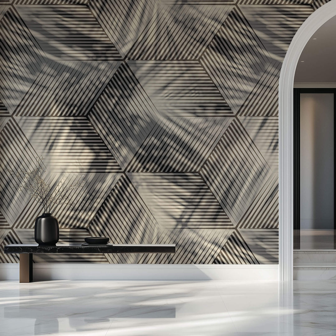 Tapet Personalizat Patterns cu hexagoane abstracte si umbre - HEXAGONAL SHADOWS
