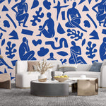 Tapet Personalizat Patterns cu sculpturi abstracte albastre - ABSTRACT BLUE SCULPTURES