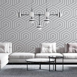 Tapet Personalizat Patterns cu hexagoane gri - HEXAGONAL GREY LINES