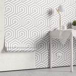 Tapet Personalizat Patterns cu hexagoane gri - HEXAGONAL GREY LINES
