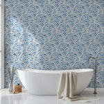 Tapet Personalizat Patterns cu arcade albastre in stil watercolor - BLUE WATERCOLOR ARCHES