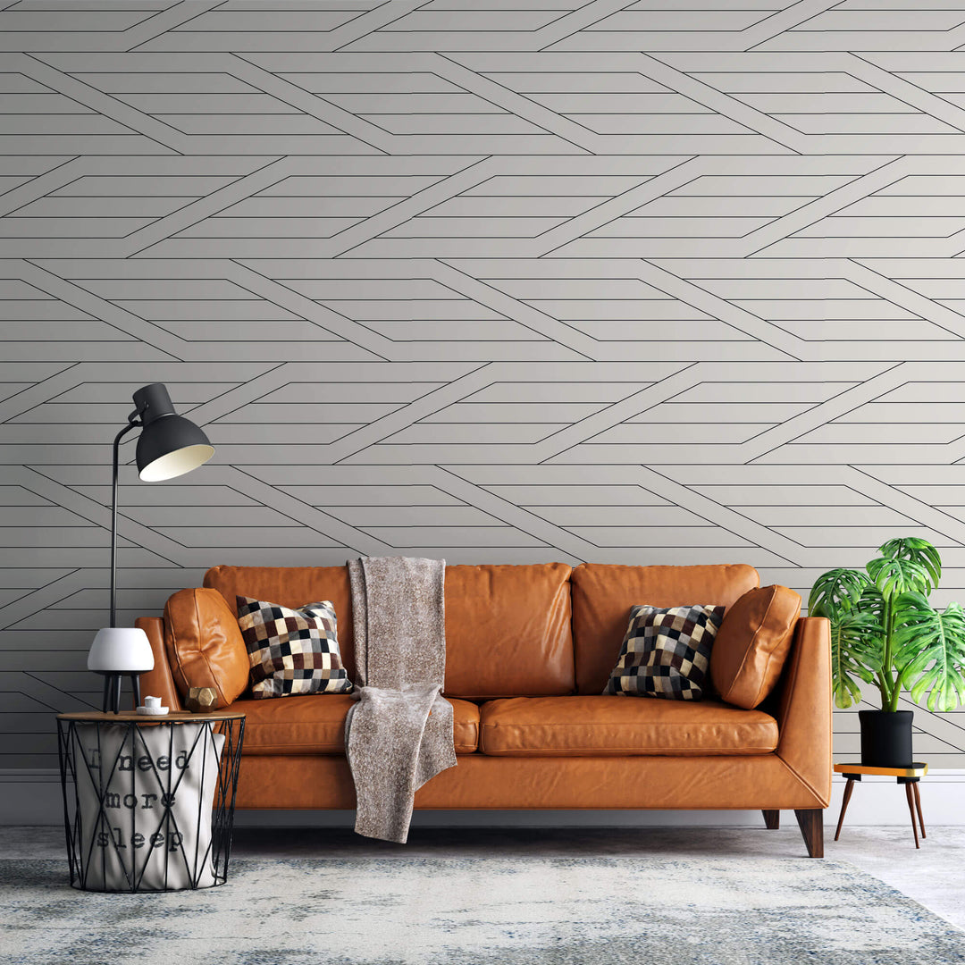 Tapet Personalizat Patterns cu linii diagonale si fundal bej - DIAGONAL PATTERN