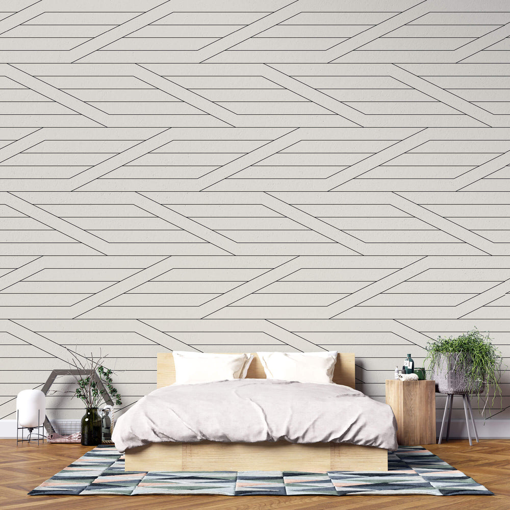 Tapet Personalizat Patterns cu linii diagonale si fundal bej - DIAGONAL PATTERN