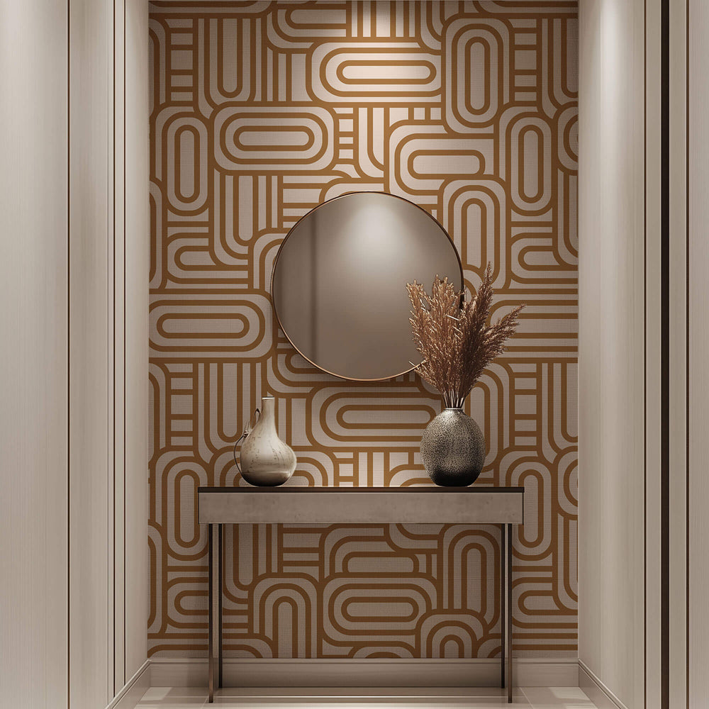 Tapet Personalizat Patterns cu forme ovale in stil retro - OVAL RETRO PATTERN