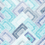 Tapet Personalizat Patterns cu forme abstracte similare unor cusaturi textile in nuante de albastru - BLUE ABSTRACT STITCHES