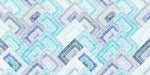 Tapet Personalizat Patterns cu forme abstracte similare unor cusaturi textile in nuante de albastru - BLUE ABSTRACT STITCHES