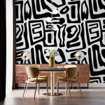 Tapet Personalizat Patterns cu forme neregulate abstracte - BLACK ABSTRACT SHAPES