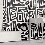Tapet Personalizat Patterns cu forme neregulate abstracte - BLACK ABSTRACT SHAPES