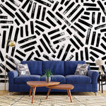 Tapet Personalizat Patterns cu dungi negre abstracte - BLACK STRIPES