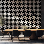 Tapet Personalizat Patterns cu model clasic in alb si negru - HOUNDSTOOTH PATTERN