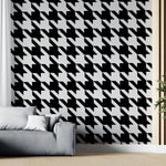 Tapet Personalizat Patterns cu model clasic in alb si negru - HOUNDSTOOTH PATTERN