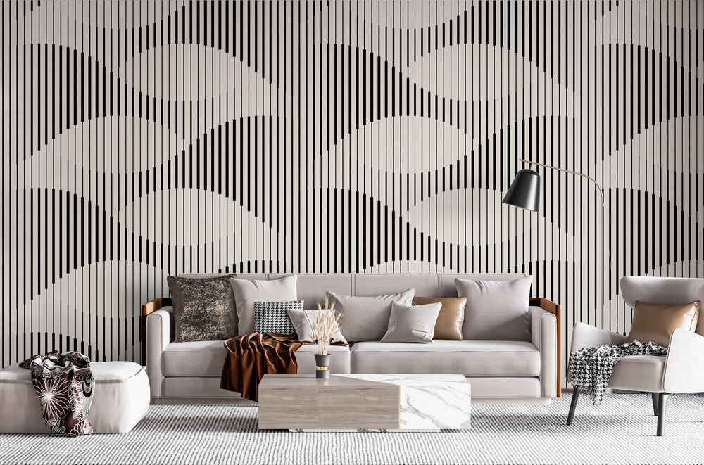 Tapet Personalizat Patterns cu model de frunze abstracte intr-o iluzie optica - ILLUSION LEAVES