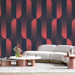 Tapet Personalizat Patterns cu model abstract in nuante degrade de rosu si albastru - CRIMSON HALFTONES