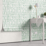 Tapet Personalizat Patterns cu model abstract pe un fundal verde - SAGE LINES