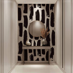 Tapet Personalizat Patterns cu dungi negre abstracte - BLACK SUMI LINES