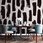 Tapet Personalizat Patterns cu dungi negre abstracte - BLACK SUMI LINES
