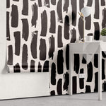 Tapet Personalizat Patterns cu dungi negre abstracte - BLACK SUMI LINES