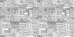 Tapet Personalizat Patterns cu cladiri desenate in alb negru - BUILDINGS SKETCH