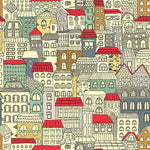 Tapet Personalizat Patterns cu cladiri colorate - BUILDINGS SKETCH COLOR