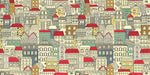 Tapet Personalizat Patterns cu cladiri colorate - BUILDINGS SKETCH COLOR