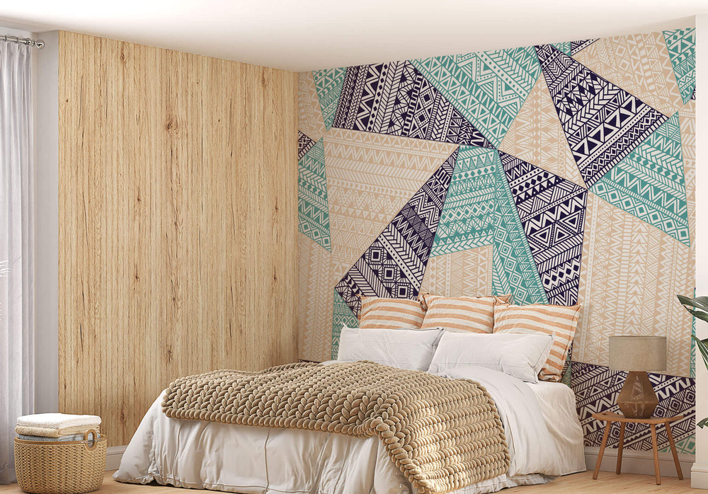 Tapet Personalizat Patterns cu triunghiuri si modele tribale - BOHO TRIANGLES