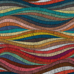 Tapet Personalizat Patterns cu valuri abstracte texturate in stil curcubeu - WAVY RAINBOW