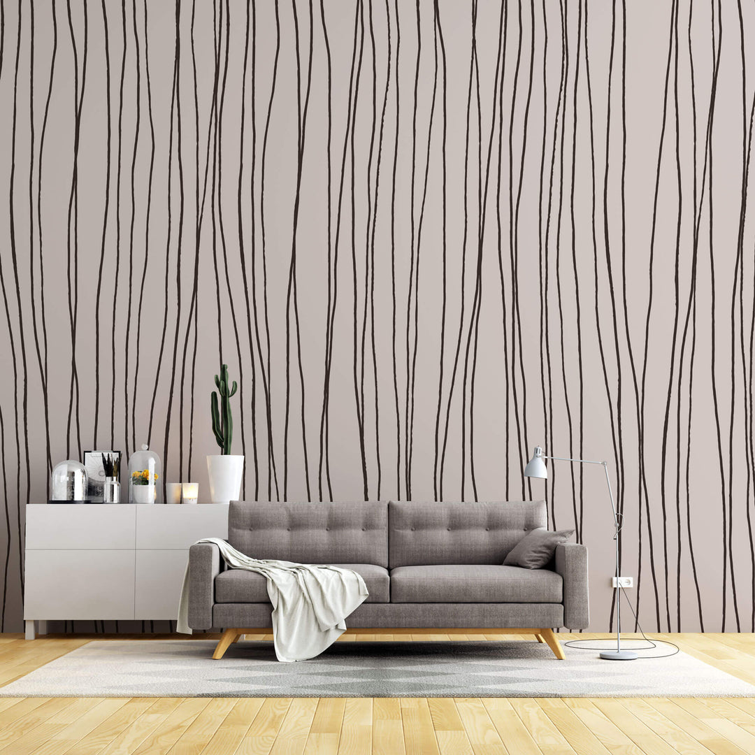 Tapet Personalizat Patterns cu linii simple abstracte - SHAKY LINES