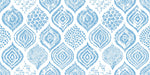 Tapet Personalizat Patterns cu forme rotunde abstracte pictate in stil boho in nuante de albastru - BLUE BOHO GLOBES