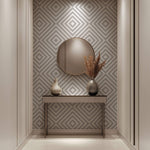 Tapet Personalizat Patterns cu forme hexagonale in nuante de bej - SQUARE BEIGE
