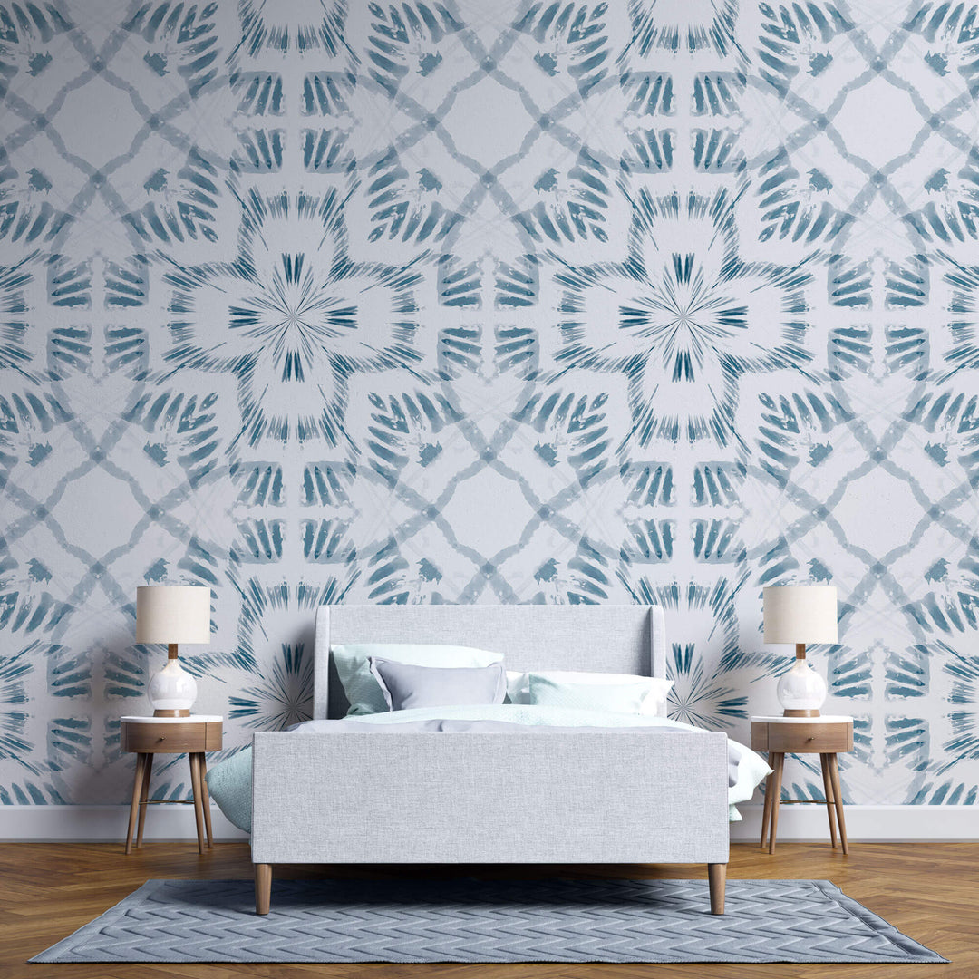 Tapet Personalizat Patterns cu modele tie dye in nuante de albastru - ABSTRACT TIE DYE