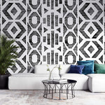 Tapet Personalizat Patterns cu model abstract in dungi negre - LINY SHAPES